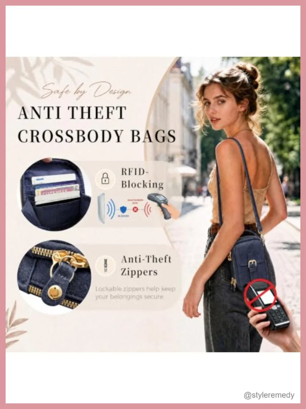 Crossbody Phone Purse Wallet RFID Blocking PU Leather Touchscreen Bag Women